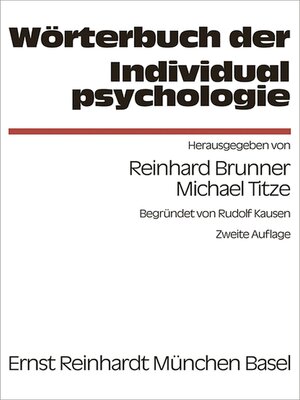 cover image of Wörterbuch der Individualpsychologie